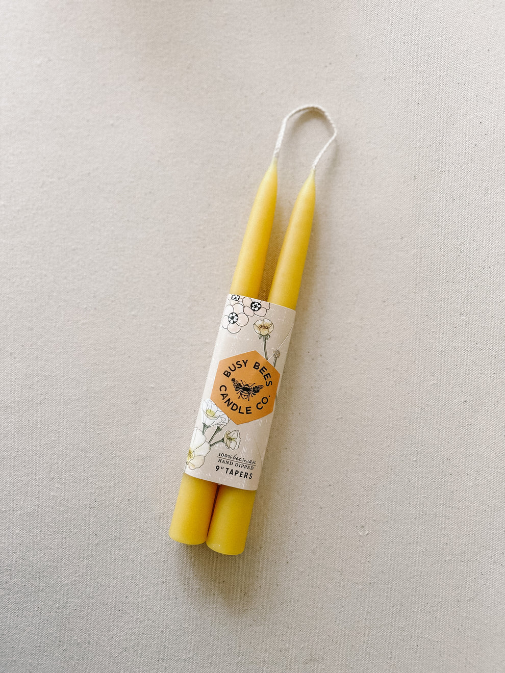 Busy Bees Candle Company Hand Dipped 9" Taper Candles
