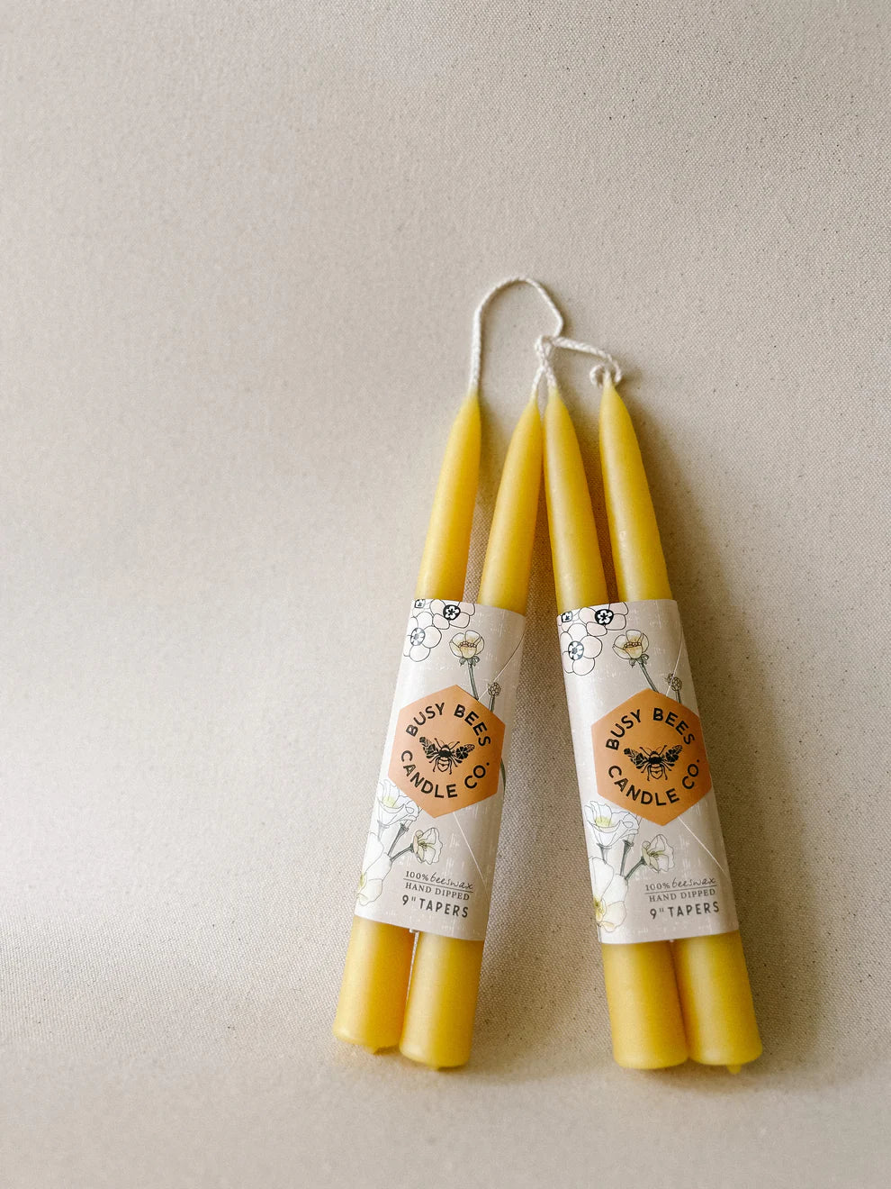 Busy Bees Candle Company Hand Dipped 9" Taper Candles
