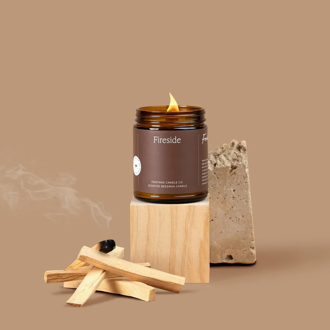 Fontana Fireside Essential Oil Beeswax Jar Candle