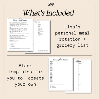 February Meal Planner & Shopping List