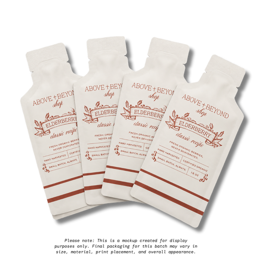 Organic Elderberry Syrup — Single-Serve Travel Packs