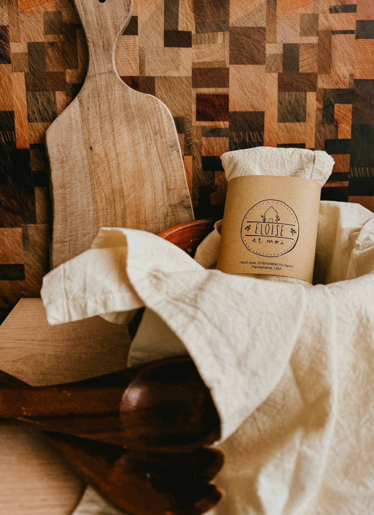 Hand Dyed Organic Cotton Kitchen Towel