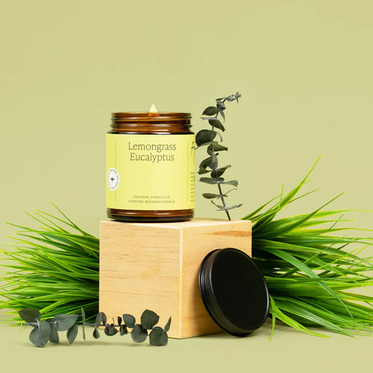 Fontana Lemongrass Eucalyptus Beeswax & Essential Oil Jar Candle