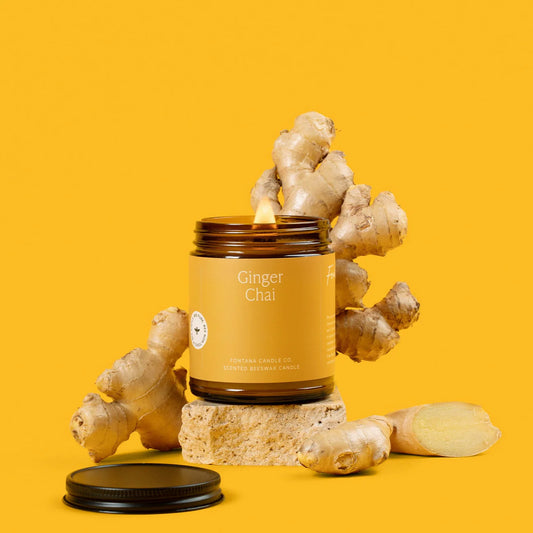Fontana Ginger Chai Essential Oil Beeswax Jar Candle