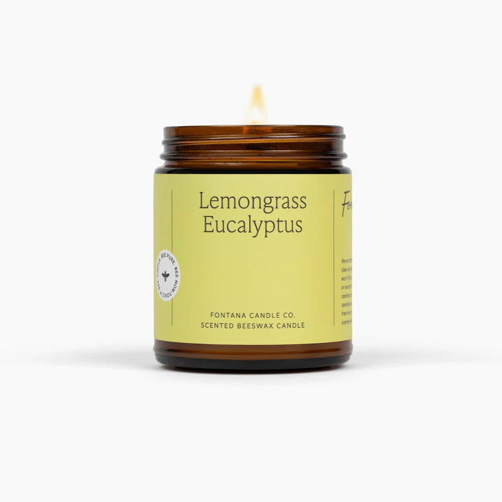 Fontana Lemongrass Eucalyptus Beeswax & Essential Oil Jar Candle