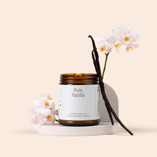 Fontana Pure Vanilla Essential Oil Beeswax Jar Candle